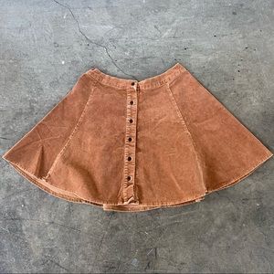 Urban Outfitters Velvet Brown Mini-Skirt